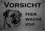 Mops Edelstahl Warnschild